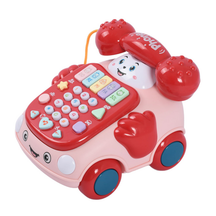 Multifunctional Musical Phone Cart Toy – Educational Baby Activity Toy with Lights, Music & Learning Buttons