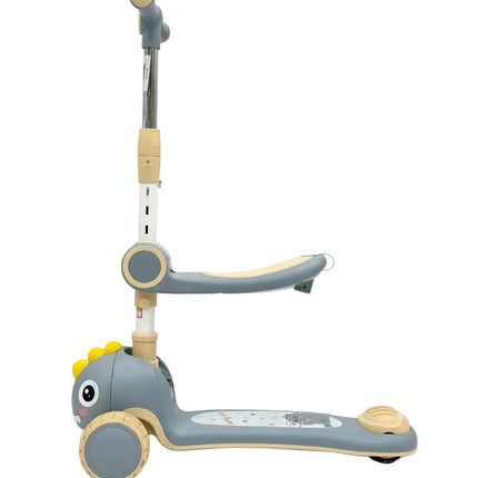 Kids Cartoon Dinosaur 3-Wheel Scooter with Adjustable Handle – Fun & Stable Ride-On