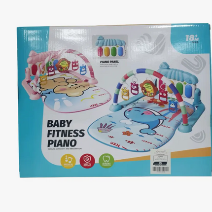Baby Fitness Piano Play Mat Gym – Blue Whale Theme for Newborns