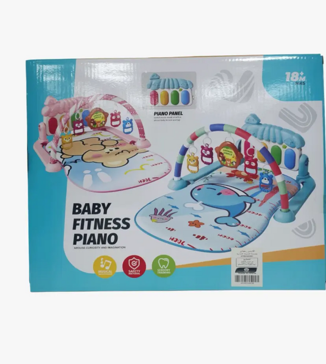 Baby Fitness Piano Play Mat Gym – Blue Whale Theme for Newborns