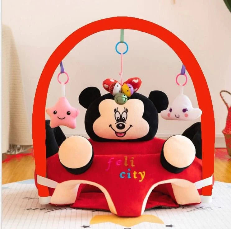 Baby Plush Support Seat with Play Gym – Soft Sitting Chair for Infants