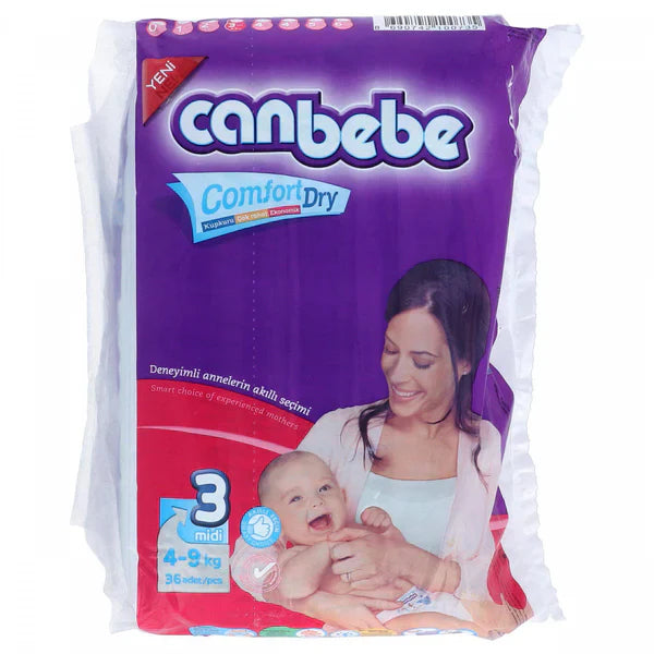 CANBEBE BABY DIAPER (4-9KG) SIZE 3 MIDI ECONOMY PACK
