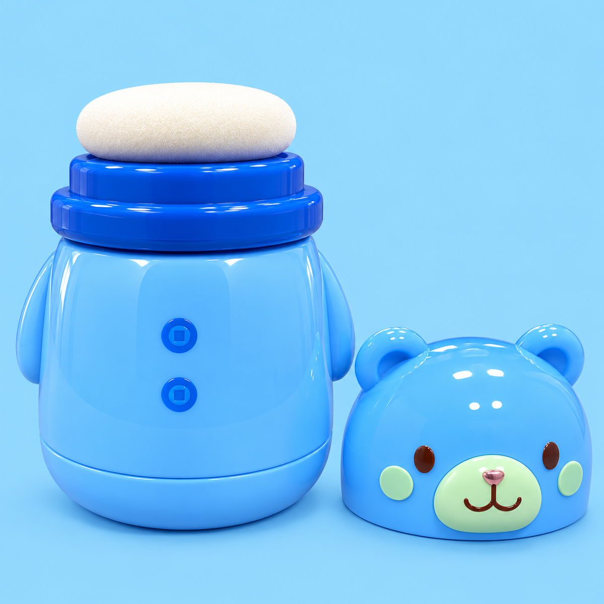 Baby Powder Container with Soft Puff