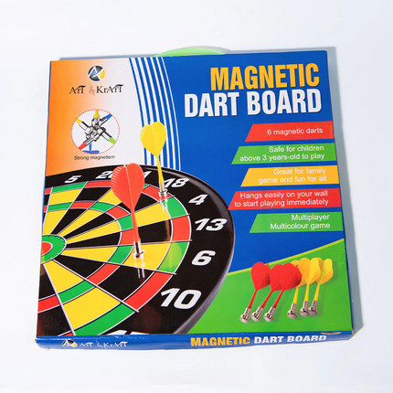 Magnetic Dart Board Game for Kids & Family – Safe Indoor Target Game with 6 Magnetic Darts | Fun Wall Hanging Dart Set