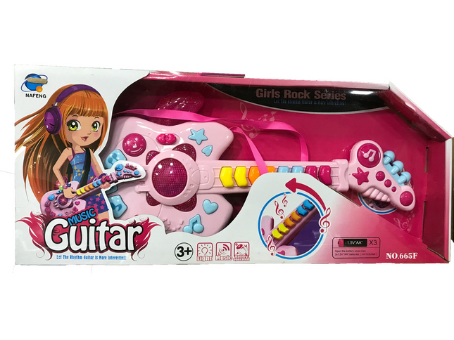 Girls Rock Series Music Guitar – Light & Music Battery Operated Toy for Kids