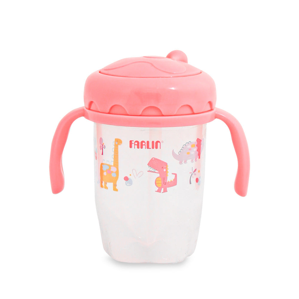 Farlin DRINKING CUP STEP 3-STRAW 240ML-PINK