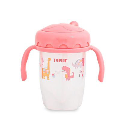 Farlin DRINKING CUP STEP 3-STRAW 240ML-PINK
