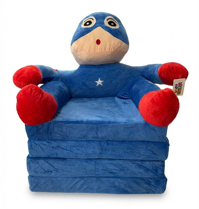 Captain Style Plush Kids Sofa Chair – Soft Cartoon Armchair for Toddlers