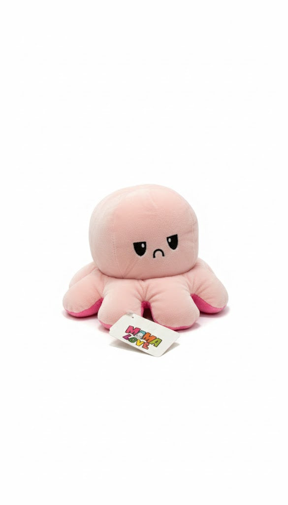 Reversible Mood Octopus Plush – Cute & Soft Two-Sided Expression Toy