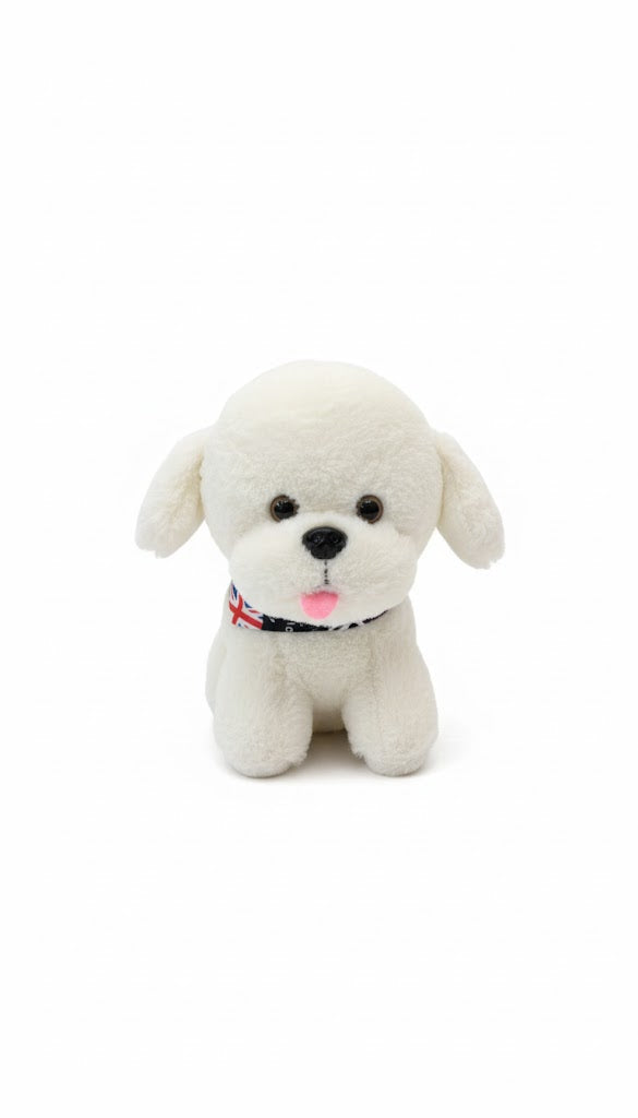 White Puppy Plush Toy – Soft & Cute Stuffed Dog for Kids