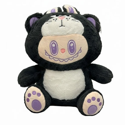 Black Kitty Character Plush – Soft & Cute Stuffed Toy with Purple Details