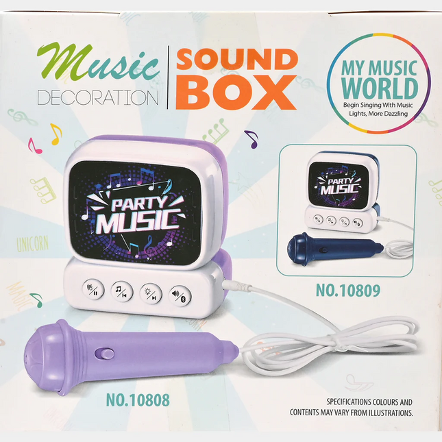 Party Music Sound Box with Mic – Kids Karaoke Speaker Toy | Lights & Music | My Music World (Ages 3+)
